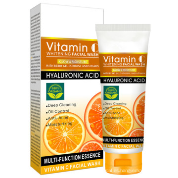 Limpiador facial orgánico natural Antienvejecimiento Blanqueamiento Limpieza profunda Vitamina C Limpiador facial